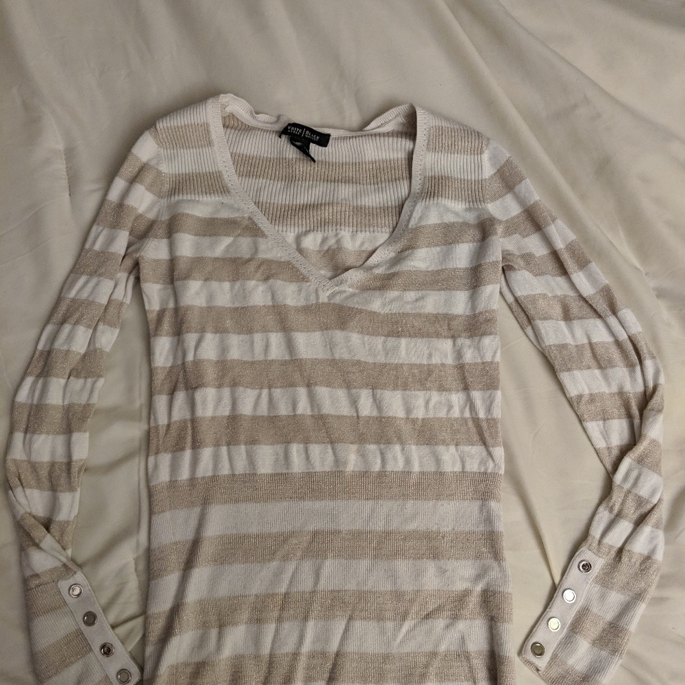 Gold and cream sweater by White House Black Market